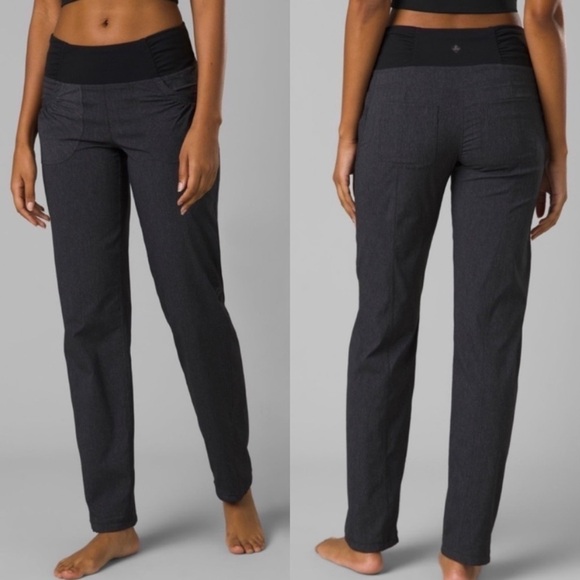 NWT Prana Summit Mid Rise Pull On Straight Leg Adjustable Pant Charcoal - Picture 1 of 10